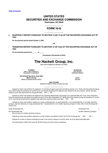 Vorschaubild The Hackett Group

 10-Q Quartalsbericht  