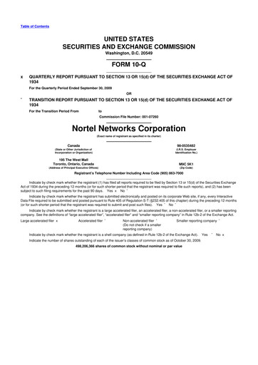 Vorschaubild Nortel Networks 10-Q Quartalsbericht  