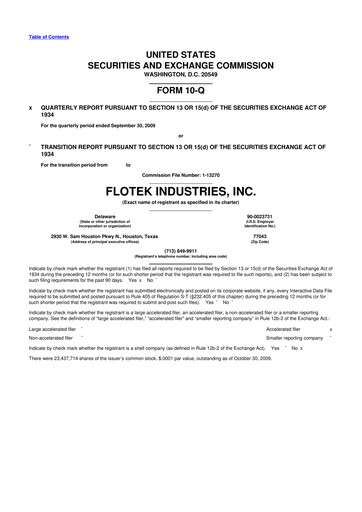 Thumbnail Flotek Industries 10-Q Quarterly Report FY 