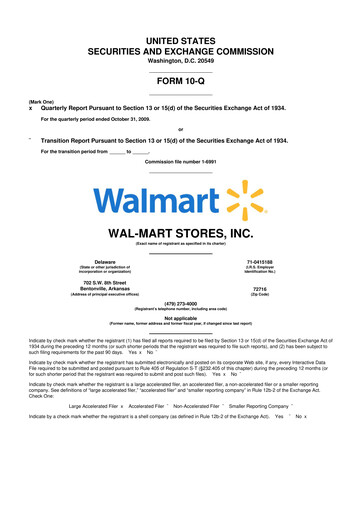 Miniature Walmart 10-Q Rapport trimestriel  