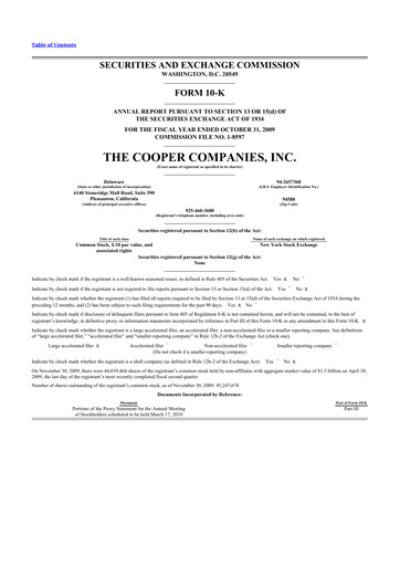 Thumbnail Cooper Companies 10-K Annual Report 