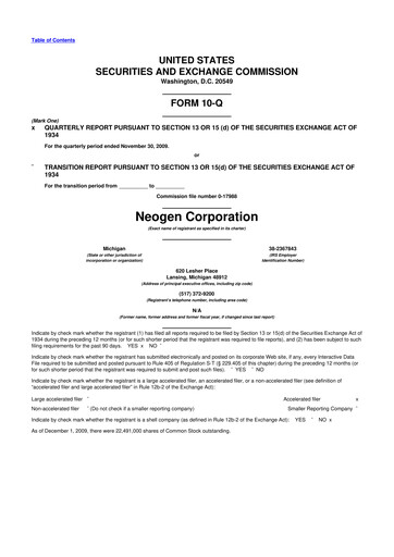 Vorschaubild Neogen 10-Q Quartalsbericht  