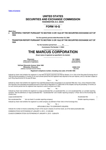 Thumbnail Marcus Corporation
 10-Q Quarterly Report FY 