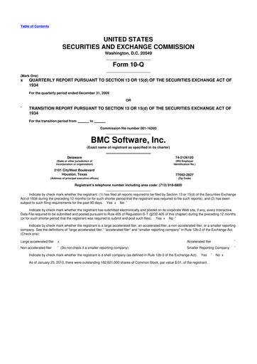 Thumbnail BMC Software 10-Q Quarterly Report FY 