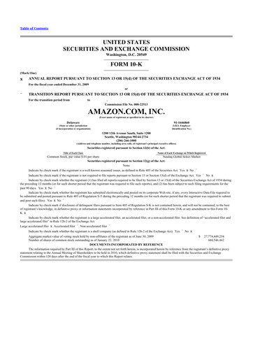 Thumbnail Amazon 10-K Annual Report 