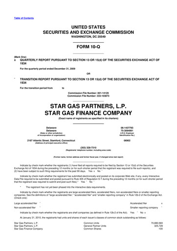 Thumbnail Star Group 10-Q Quarterly Report FY 