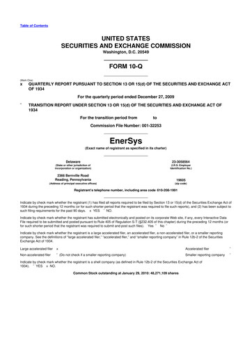 Thumbnail EnerSys 10-Q Quarterly Report FY 