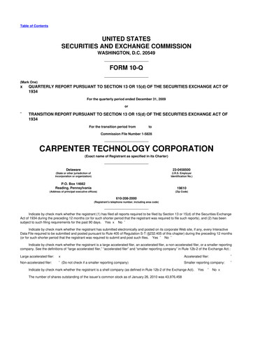 Thumbnail Carpenter Technology 10-Q Quarterly Report FY 