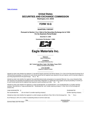 Thumbnail Eagle Materials
 10-Q Quarterly Report FY 