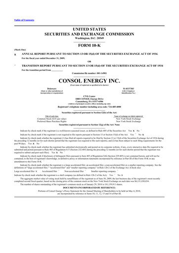 Thumbnail CNX Resources
 10-K Annual Report 