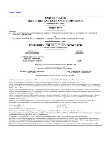 Thumbnail UnitedHealth 10-K Annual Report 