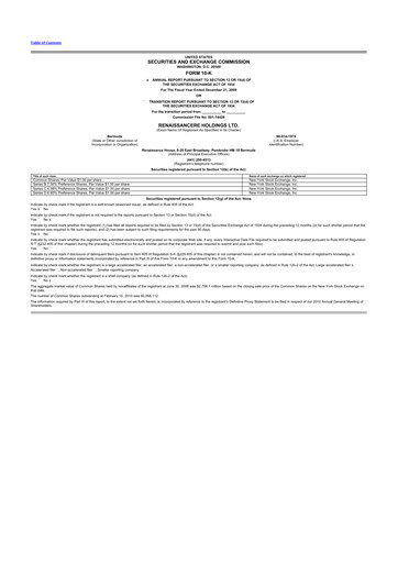 Thumbnail RenaissanceRe
 10-K Annual Report 