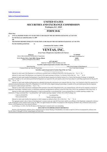 Thumbnail Ventas 10-K Annual Report 