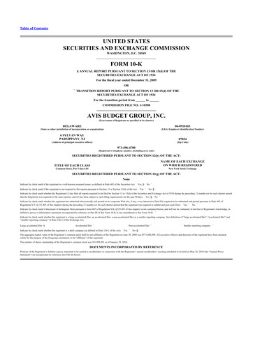 Thumbnail Avis Budget Group
 10-K Annual Report 