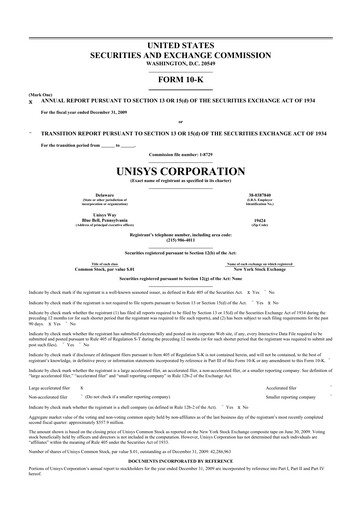 Thumbnail Unisys 10-K Annual Report 