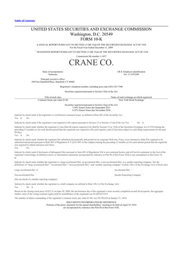 Thumbnail Crane NXT 10-K Annual Report 