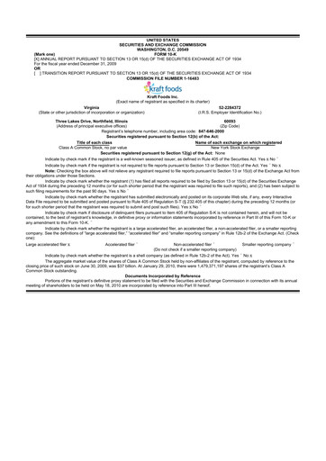 Thumbnail Mondelez International 10-K Annual Report 