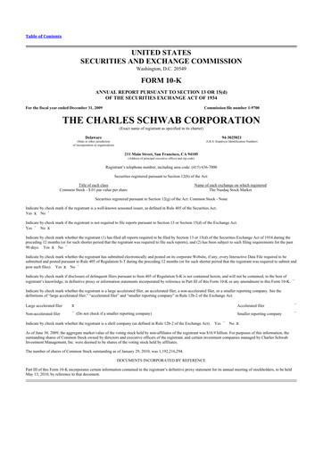 Thumbnail Charles Schwab 10-K Annual Report 