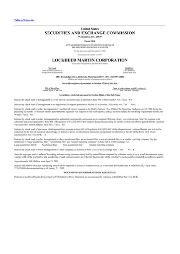 Thumbnail Lockheed Martin 10-K Annual Report 