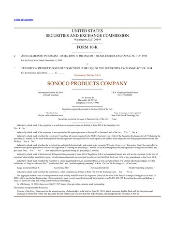 Thumbnail Sonoco 10-K Annual Report 