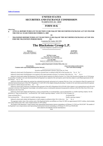 Thumbnail Blackstone Group 10-K Annual Report 