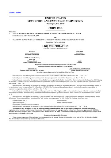 Thumbnail LKQ Corporation 10-K Annual Report 