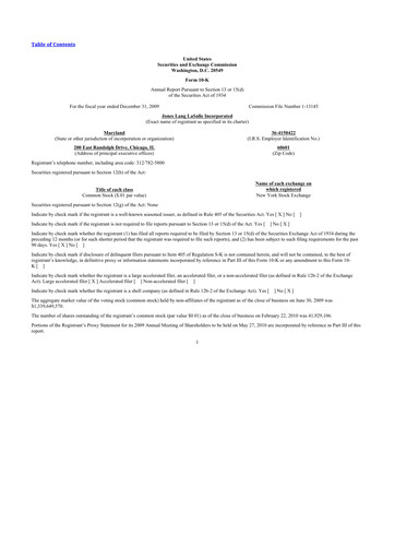 Thumbnail Jones Lang LaSalle 10-K Annual Report 