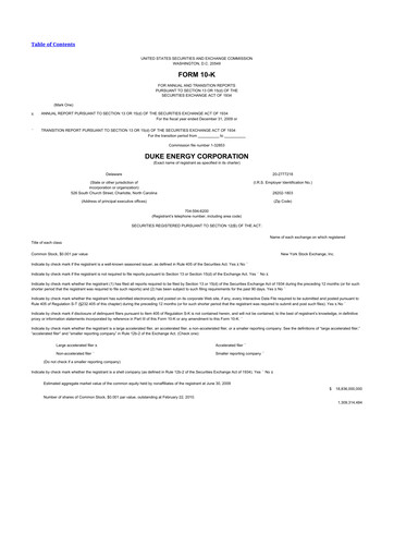 Miniature Duke Energy 10-K Rapport annuel 