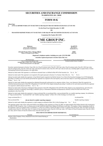 Thumbnail CME Group 10-K Annual Report 