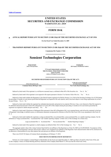 Thumbnail Sensient Technologies
 10-K Annual Report 