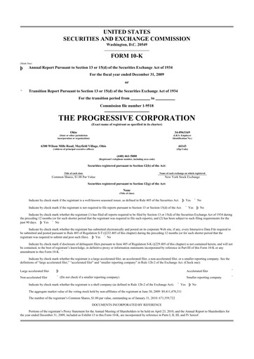 Thumbnail Progressive 10-K Annual Report 