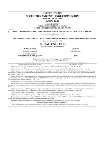 Thumbnail Teradyne 10-K Annual Report 