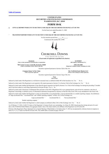 Thumbnail Churchill Downs 10-K Annual Report 