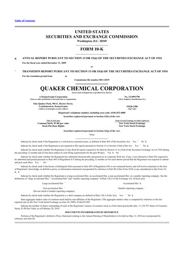 Thumbnail Quaker Houghton 10-K Annual Report 