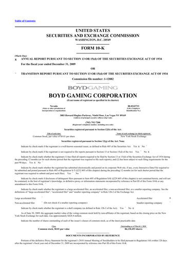 Thumbnail Boyd Gaming
 10-K Annual Report 