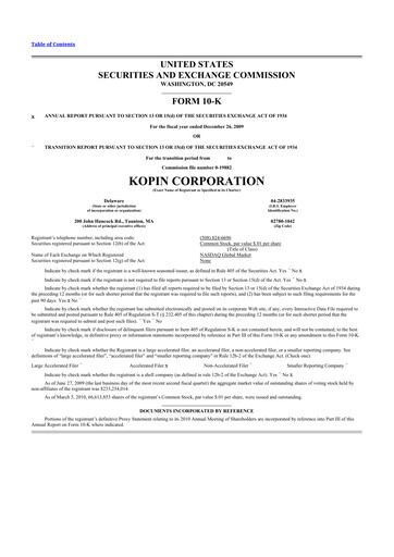 Thumbnail Kopin Corporation
 10-K Annual Report 