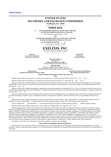 Thumbnail Exelixis 10-K Annual Report 