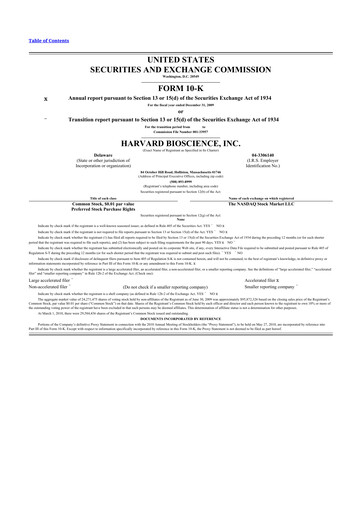 Thumbnail Harvard Bioscience 10-K Annual Report 