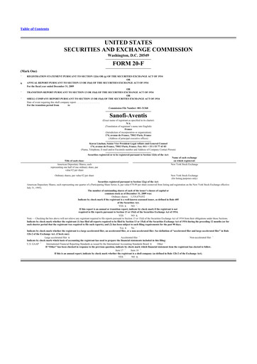 Thumbnail Sanofi 20-F Annual Report 