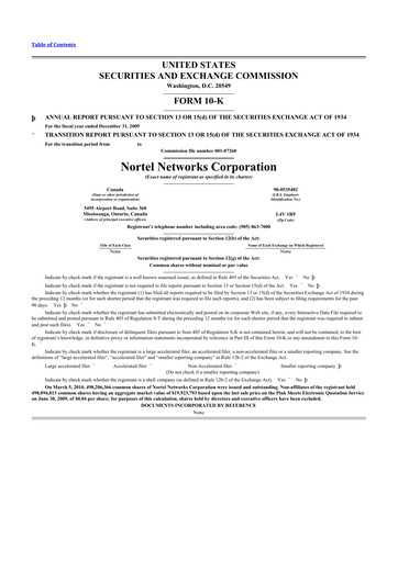 Thumbnail Nortel Networks 10-K Annual Report 