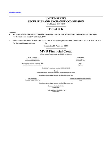 Thumbnail MVB Financial 10-K Annual Report 