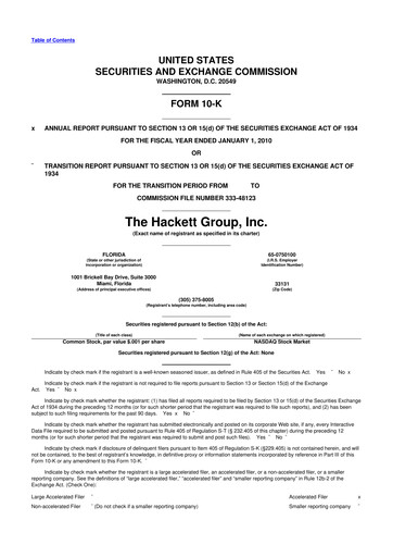 Vorschaubild The Hackett Group

 10-K Jahresbericht 