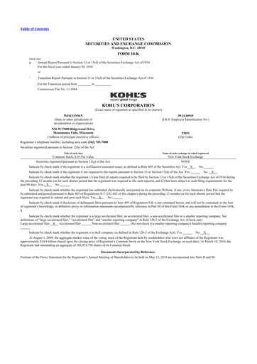 Thumbnail Kohl's
 10-K Annual Report 