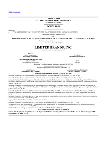 Thumbnail Bath & Body Works 10-K Annual Report 