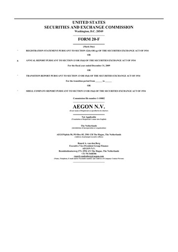 Thumbnail AEGON
 20-F Annual Report 