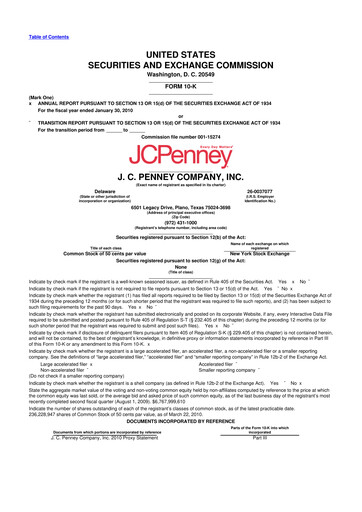 Thumbnail JCPenney 10-K Annual Report 