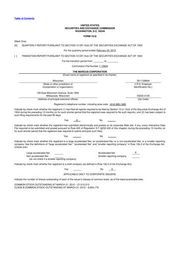 Thumbnail Marcus Corporation
 10-Q Quarterly Report FY 