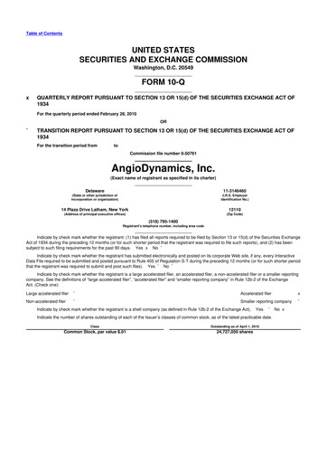 Thumbnail AngioDynamics 10-Q Quarterly Report FY 