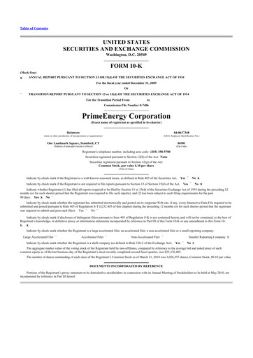 Thumbnail PrimeEnergy Resources 10-K Annual Report 