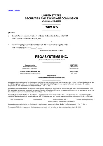 Thumbnail Pegasystems 10-Q Quarterly Report FY 